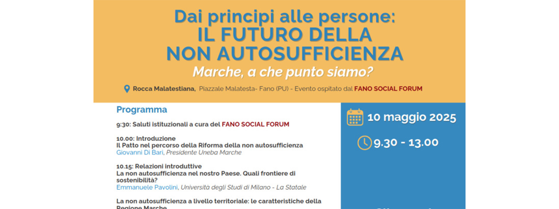 A Fano un Convegno sulla non autosufficienza